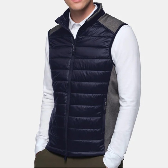 HAKRO Other - HAKRO Hybrid Gilet Contrast Navy Gray Outdoor Zip Front Vest